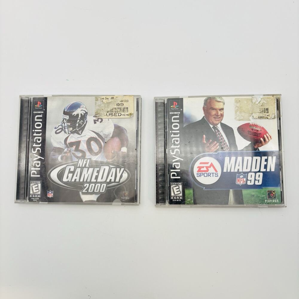 Madden 1999 & NFL GameDay 2000 PlayStation 1 PS1 2 Game Football Bundle Lot VG